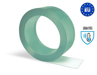 Rollo Lama PVC Flexible (50 metros lineales) 150x3mm Gran Fr&iacute;o Transparente Azulado