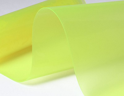 Rollo Film PVC Flexible (20 metros lineales) 1400mmx600micras Color Transparente Amarillo Fluorado