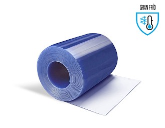 Rollo PVC Flexible (20 metros lineales) 1500x5mm Gran Fr&iacute;o Transparente Azulado