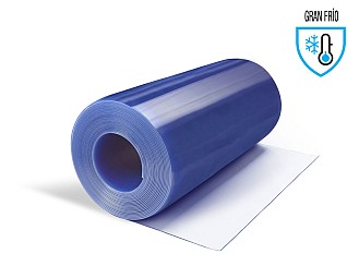 Rollo PVC Flexible (20 metros lineales) 1500x5mm Gran Fr&iacute;o Transparente Azulado